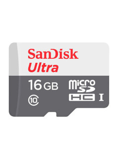 MEMORIA MICRO SD SANDISK ULTRA 16GB C10 80MB/S 2X1 SDSQUNS016GGN3MA