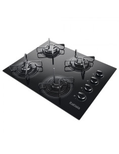 PLACA DE COCINA ITATIAIA COOKTOP POP 4Q 4HORNALLA GAS BIVOLT NEGRO