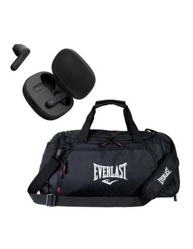 KIT AURICULAR JBL BLUETOOTH WAVE FLEX BLACK + BOLSO DE GIMNASIO EVERLAST FORCE