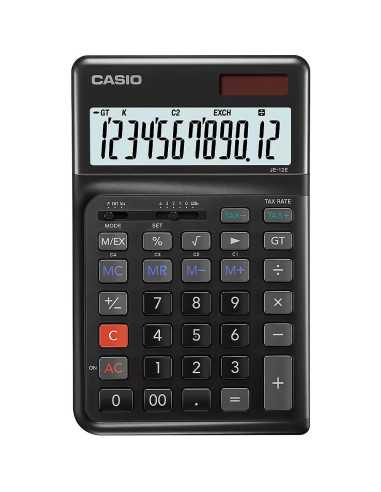 CALCULADORA CASIO JE-12E-BK 3 ERGONOMIC NEGRO